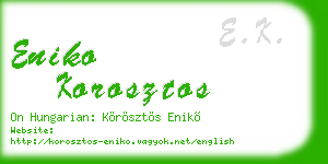 eniko korosztos business card